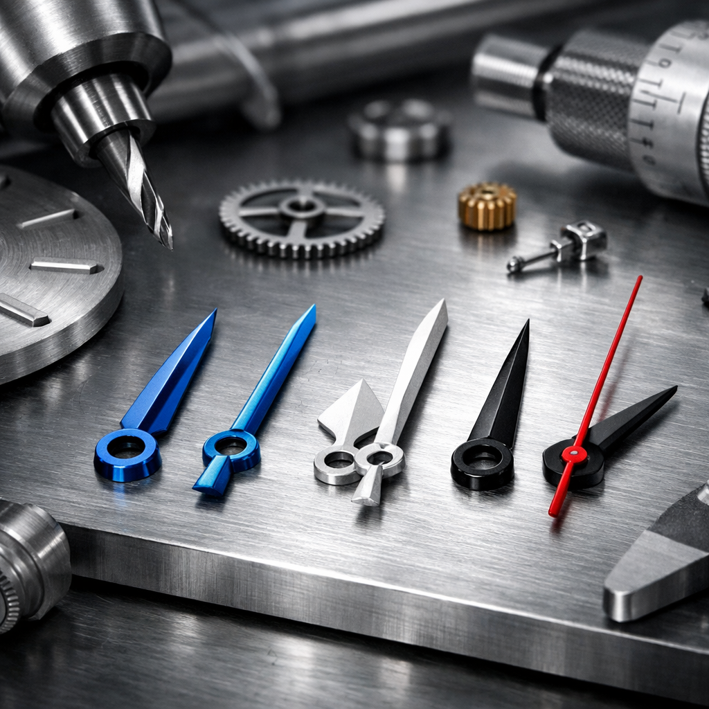 Watch hands material and finish options